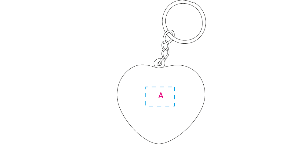 Anti-stress Hart met sleutelhanger rood onbedrukt 773
