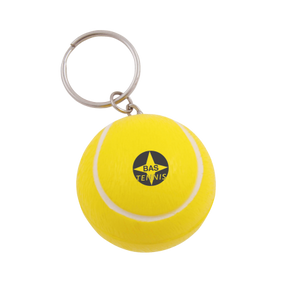 Anti-stress Tennisbal met sleutelhanger bedrukken