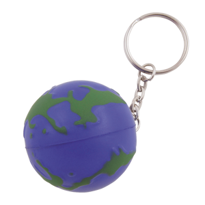 Anti-stress Wereldbol met sleutelhanger bedrukken