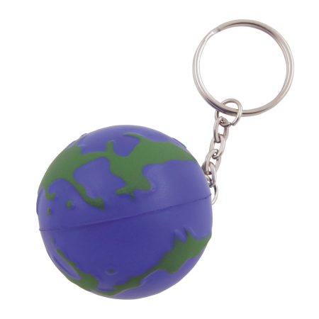 Anti-stress Wereldbol met sleutelhanger bedrukken