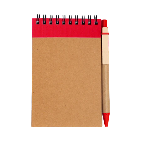 Recycled notitieboek A6 met pen lichtgroen onbedrukt 9746