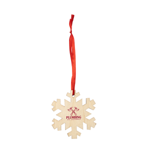 JINGLE houten kerstversiering, sneeuwvlok bedrukken