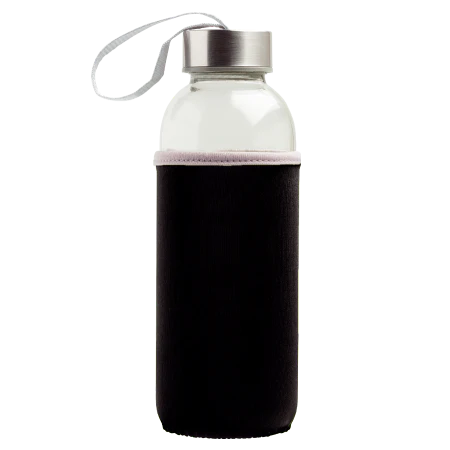 Glazen fles neopreen hoes lichtgroen onbedrukt 4496