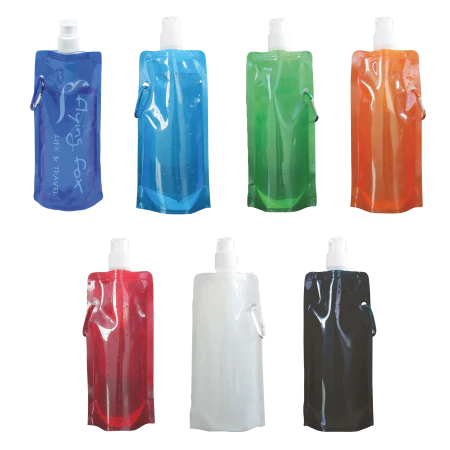 Waterzak met karabijn haak 500 ml leeg bedrukken