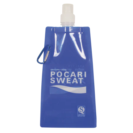 Waterzak met karabijn haak 500 ml leeg donkerblauw onbedrukt 13272