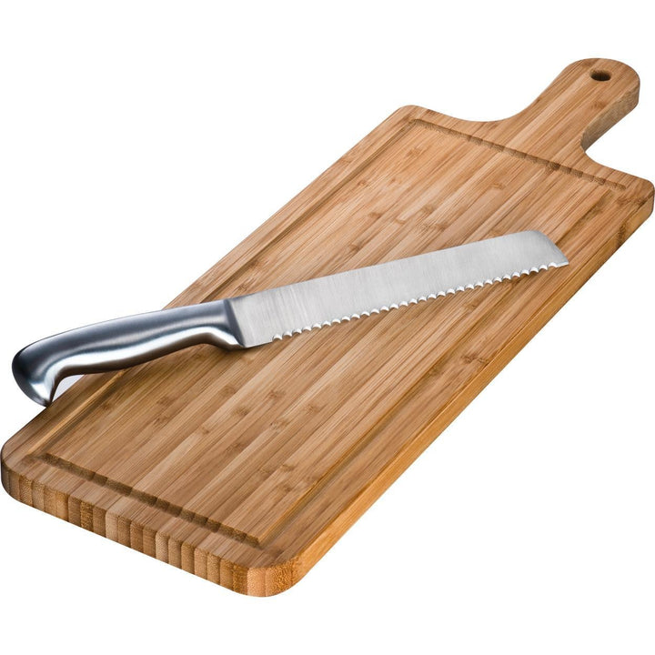 Bamboe snijplank met mes sample
