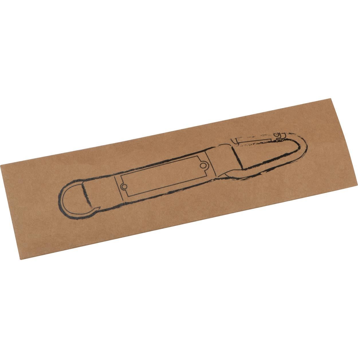 Sleutelhanger met karabijnhaak en metalen plaatje sample