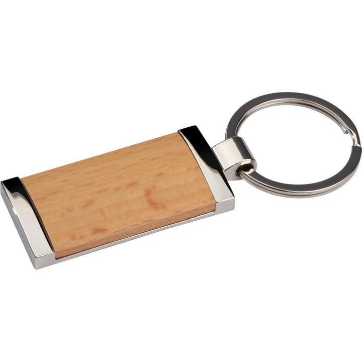 sleutelhanger metaal met bamboe sample