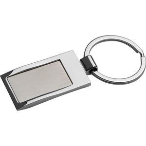 Metalen sleutelhanger, rechthoek bedrukken