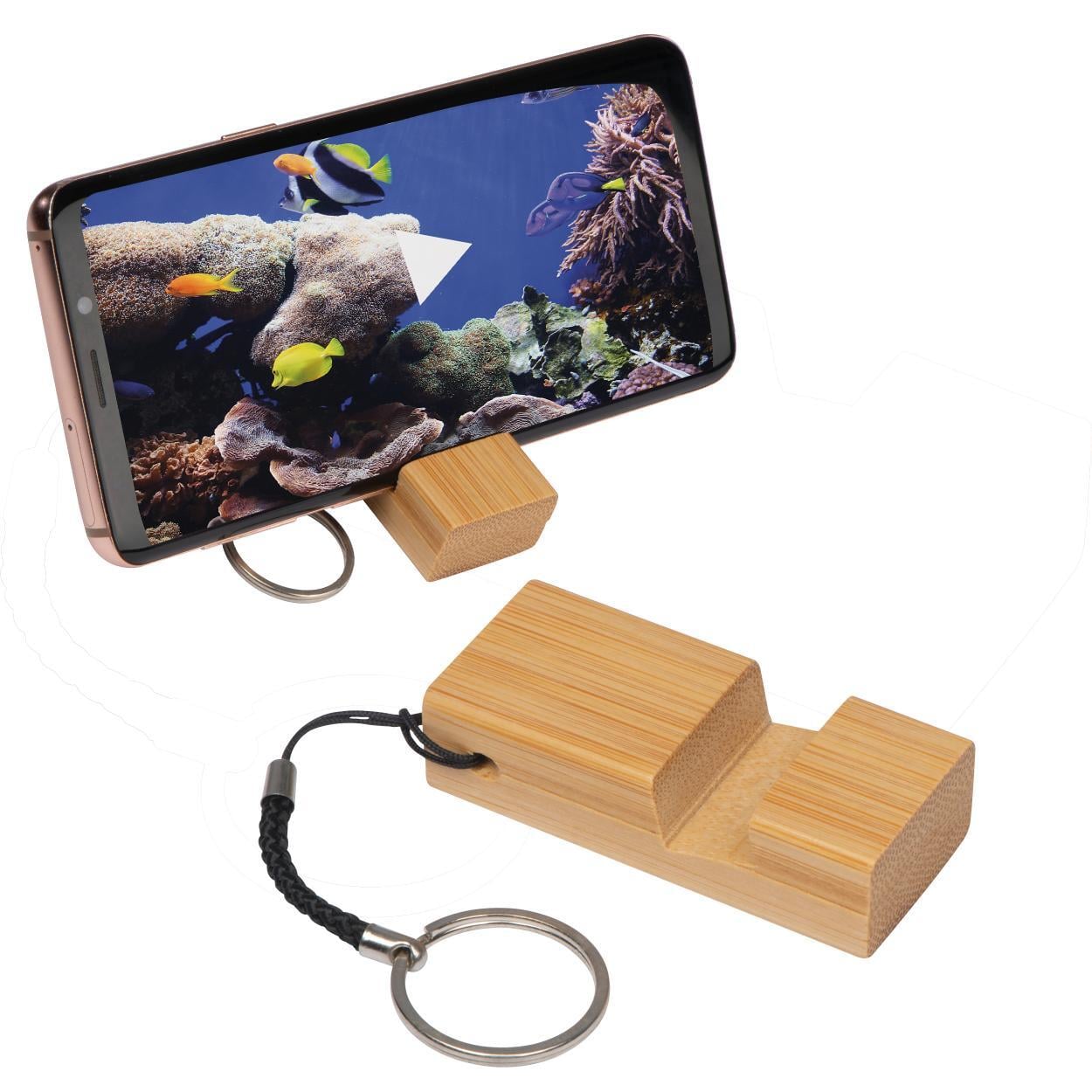 Sleutelhanger met bamboe gsm standaard sample