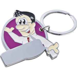 Sleutelhanger mannetje turquoise Graveren 11377