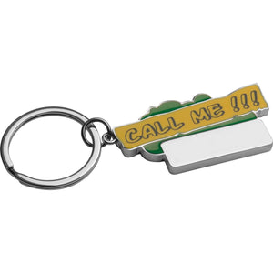 Sleutelhanger "Call me" lichtblauw Graveren 11287