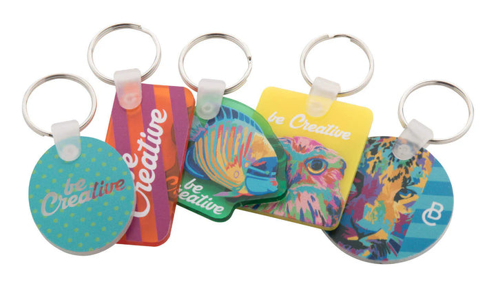custum made sleutelhanger CreaFob geel Full colour 2646