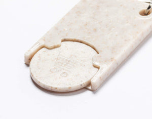 winkelwagenmuntje sleutelhanger Prook beige onbedrukt 13386