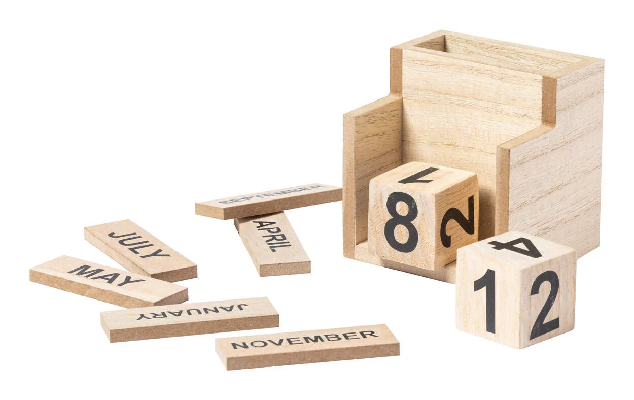 eeuwigdurende kalender pennenhouder Laorek beige 2 kleuren 3544
