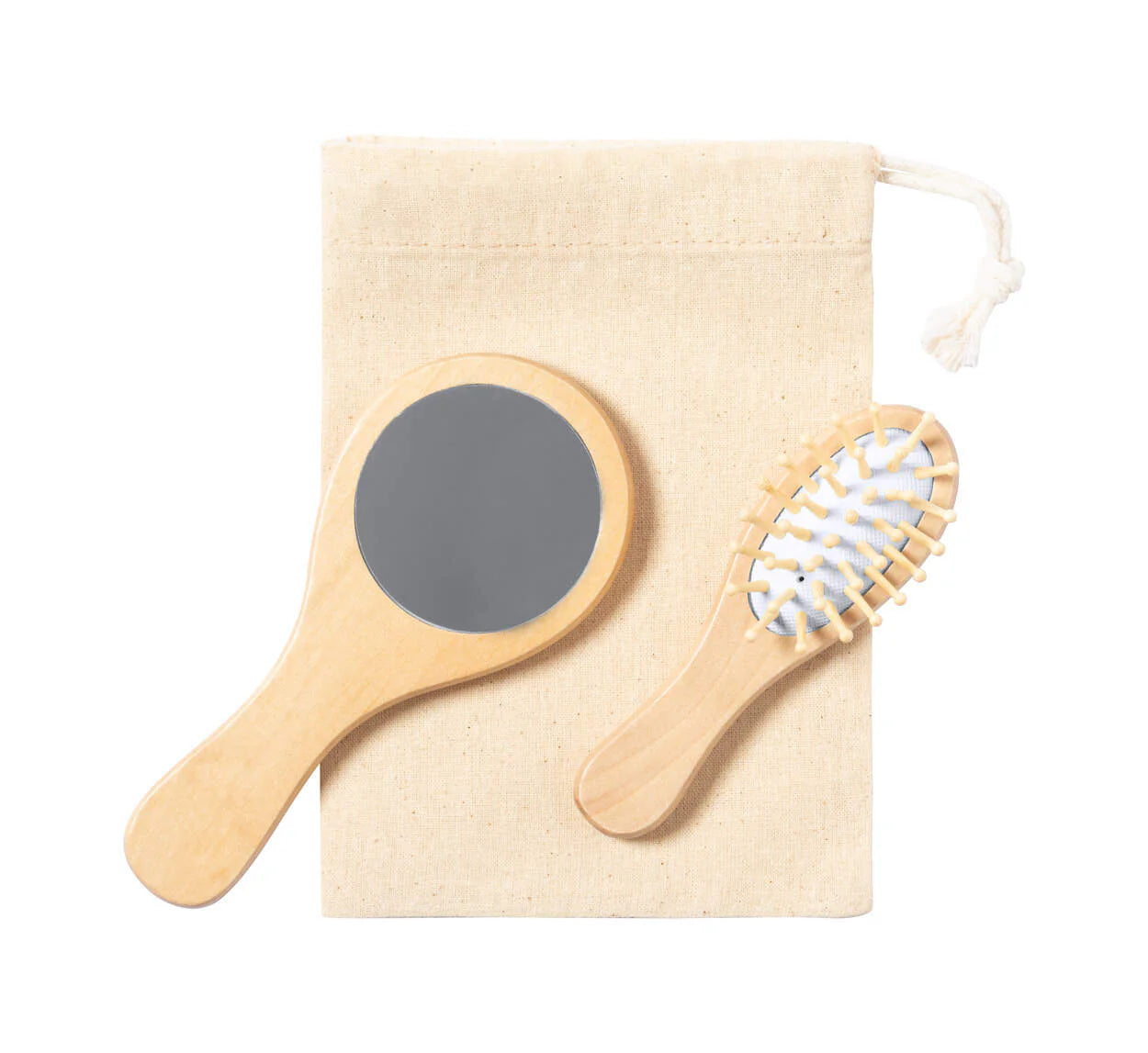 haarborstel set Dianex beige onbedrukt 4723