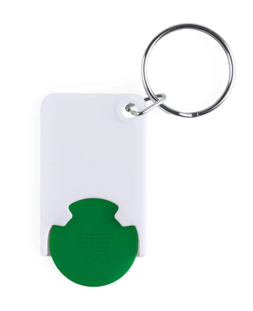 munt sleutelhanger Zabax wit onbedrukt 8153