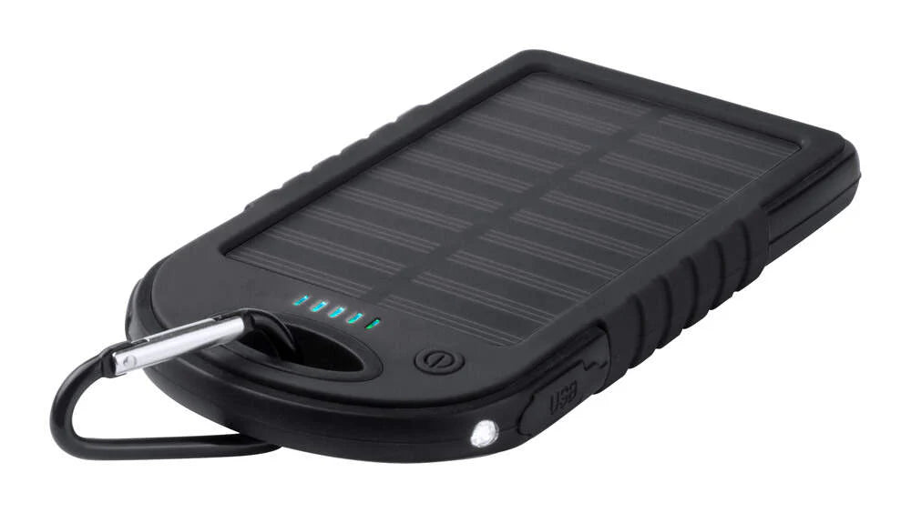 USB power bank met zonne energie lader Lenard geel 2 kleuren 12757