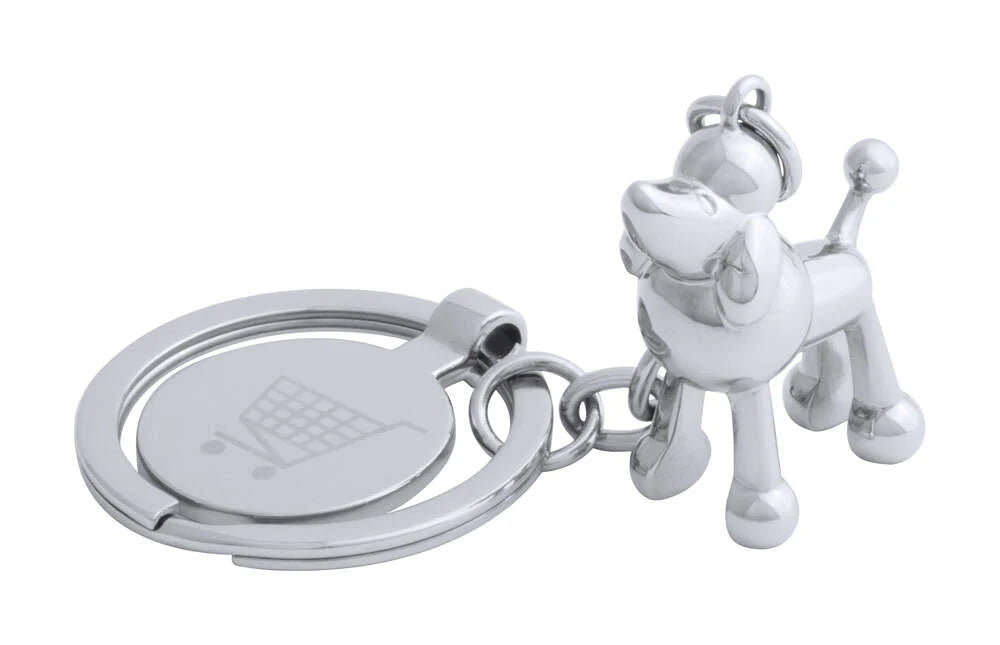 winkelwagenmuntje sleutelhanger, hond Hoinzo bedrukken