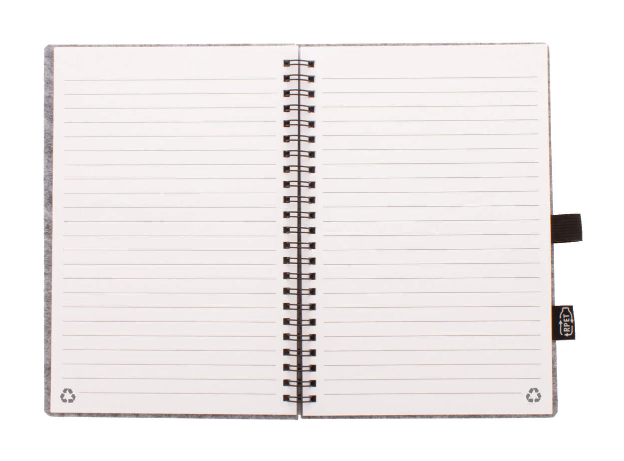 RPET-notitieboekje Felbook A5 grijs Full colour 10382