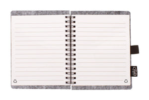 RPET-notitieboekje Felbook A6 grijs 2 kleuren 10383