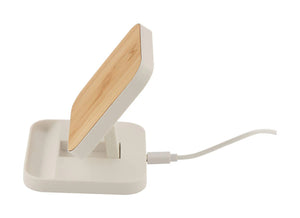 draadloze oplader met telefoon houder Rabso wit onbedrukt 2958