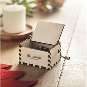 Houten kerst muziekdoos 5248