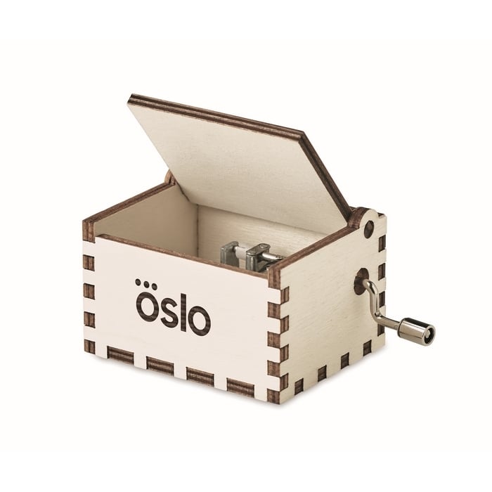 Houten kerst muziekdoos 5252