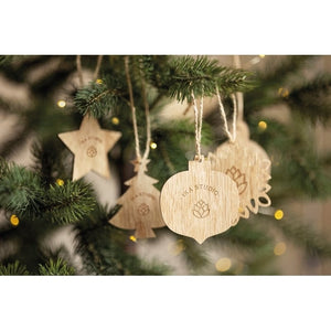 Houten kerstversiering set 5284