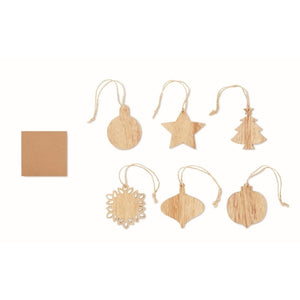 Houten kerstversiering set 5287