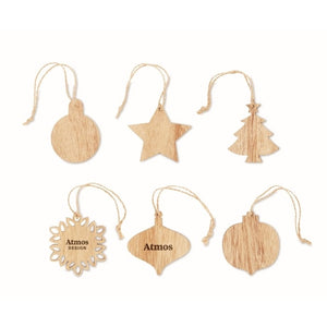 Houten kerstversiering set 5277