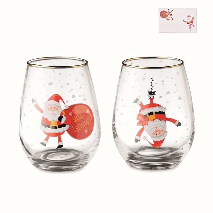 Set van 2 kerstglazen bedrukken