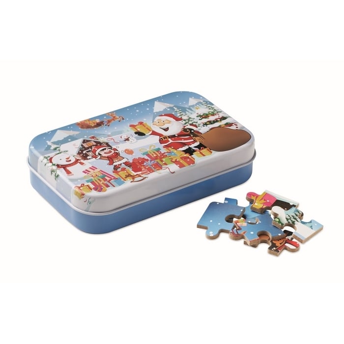 Houten kerstpuzzel in blik bedrukken