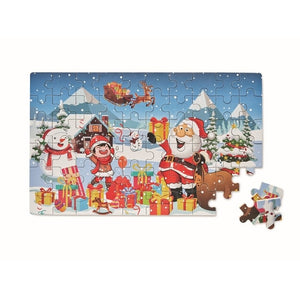 Houten kerstpuzzel in blik 5275