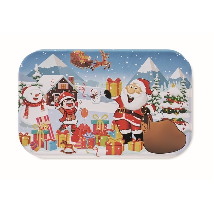 Houten kerstpuzzel in blik 5276