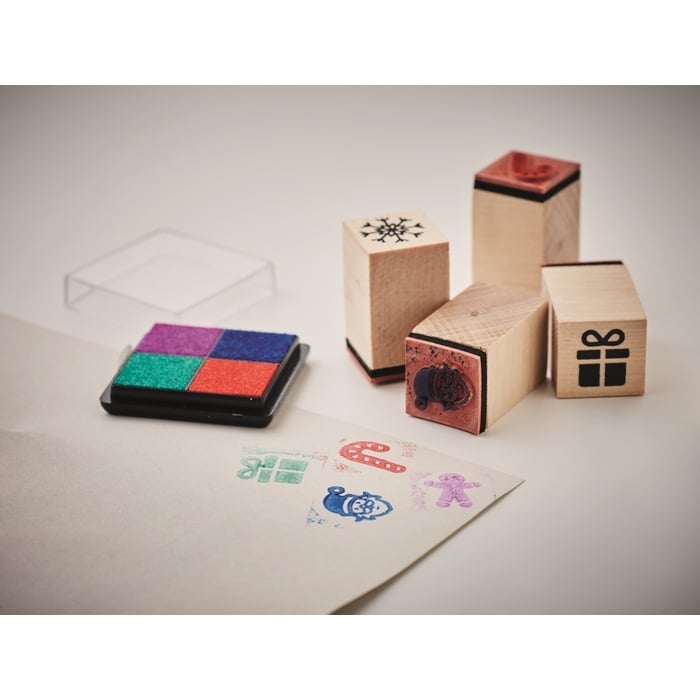 8 houten kerststempelset sample