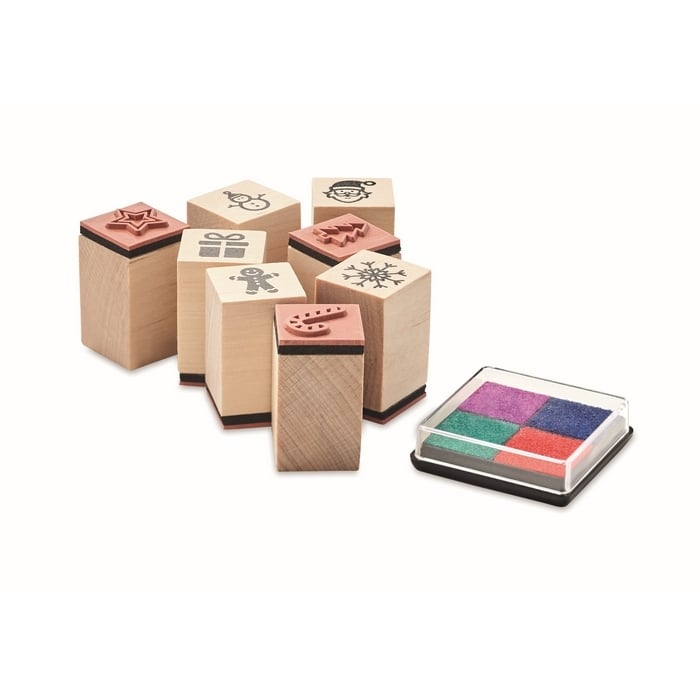 8 houten kerststempelset sample