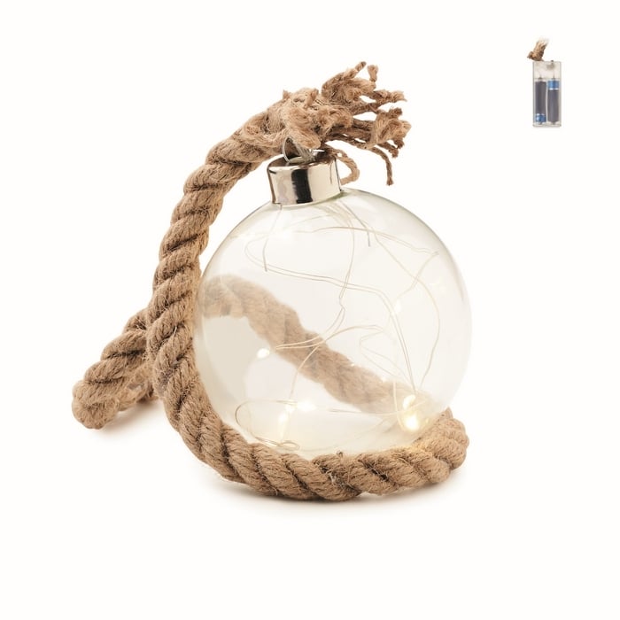 Glazen kerstbal LED-lampje bedrukken