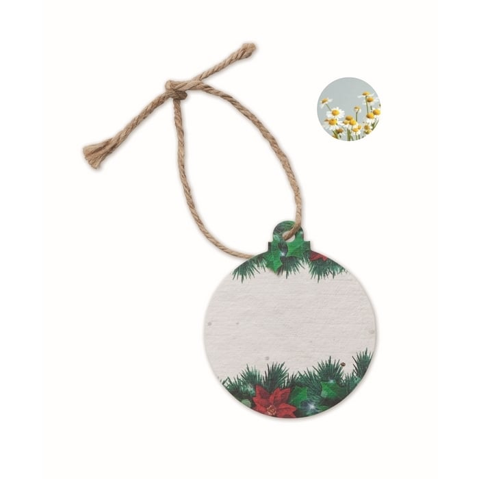 Zaadpapier kerstbal sample