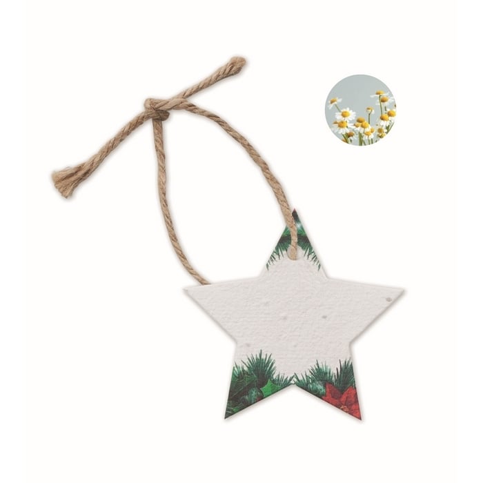 Zaadpapier kerstornament bedrukken