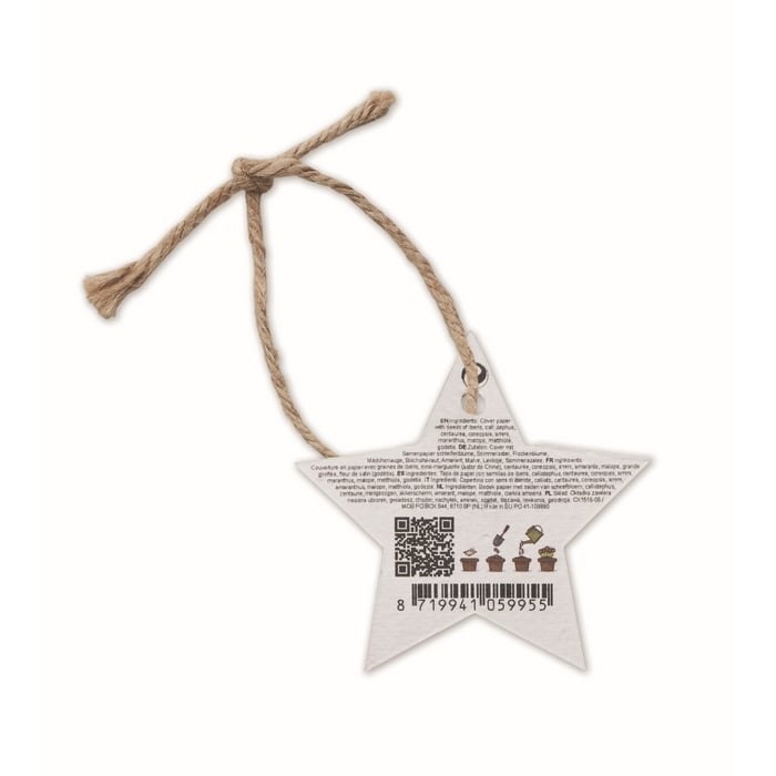 Zaadpapier kerstornament 13450