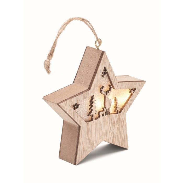 MDF ster met licht bedrukken