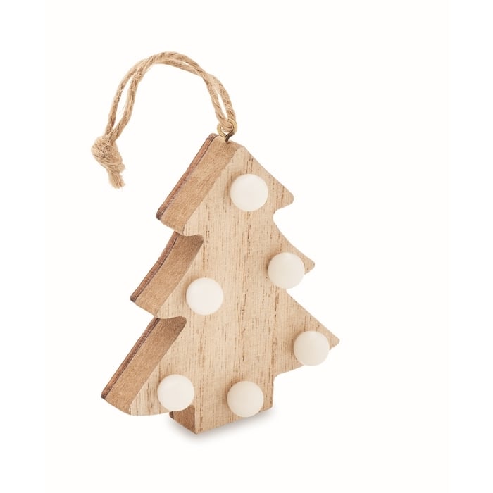 Houten boom met lichtjes bedrukken