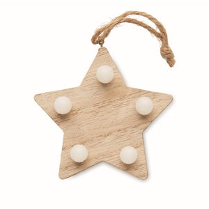 Houten ster met lichtjes 5312