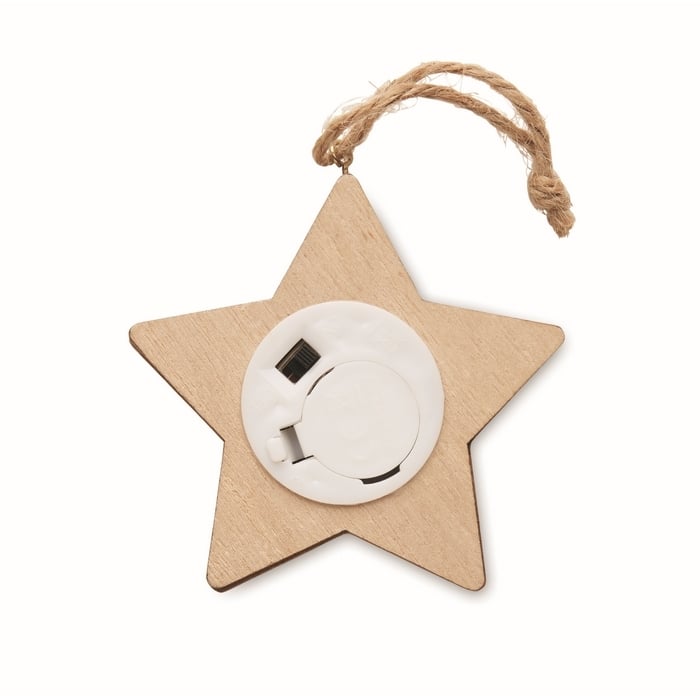 Houten ster met lichtjes 5313