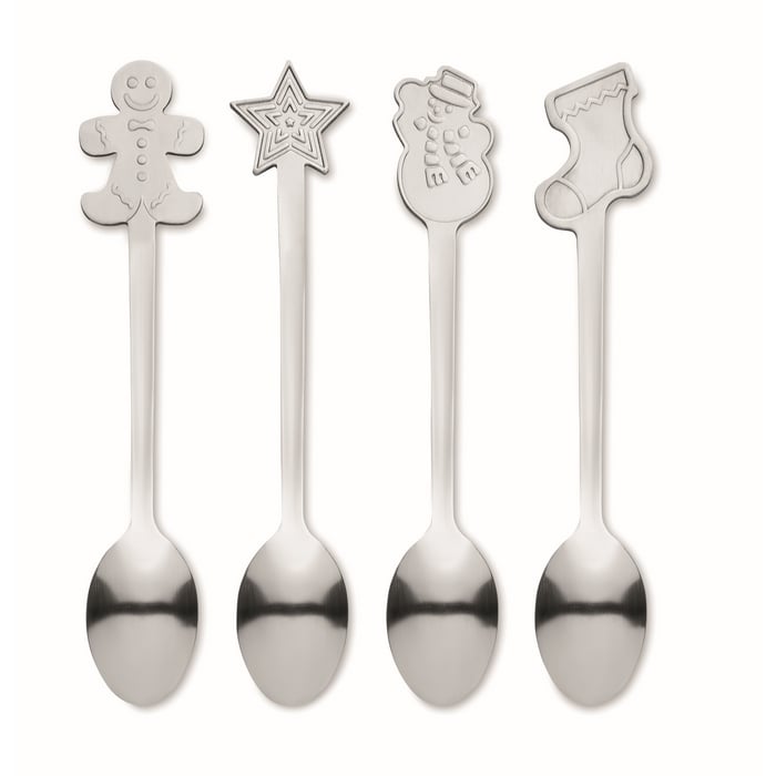 Set van 4 kerst theelepeltjes sample