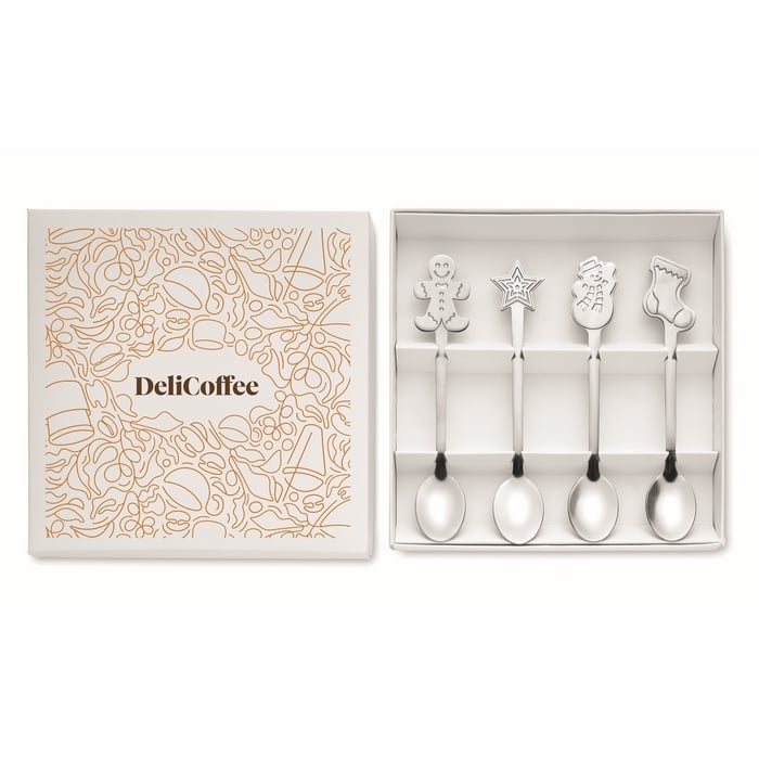 Set van 4 kerst theelepeltjes 11121