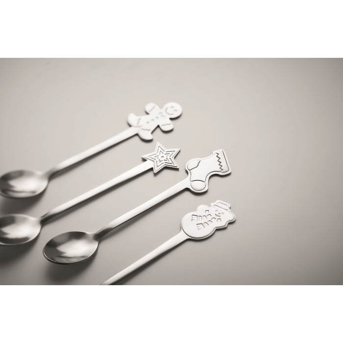 Set van 4 kerst theelepeltjes sample