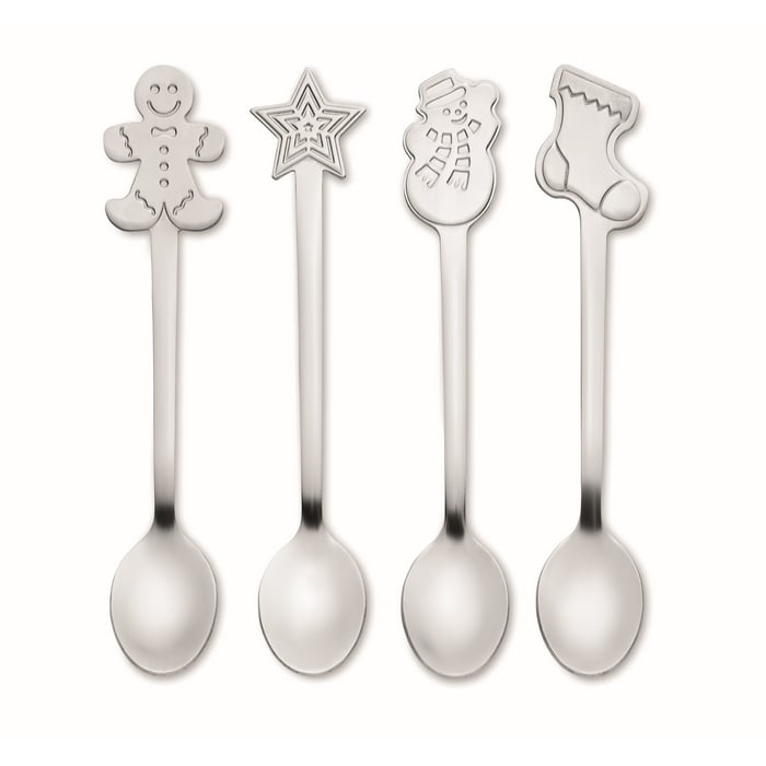 Set van 4 kerst theelepeltjes sample