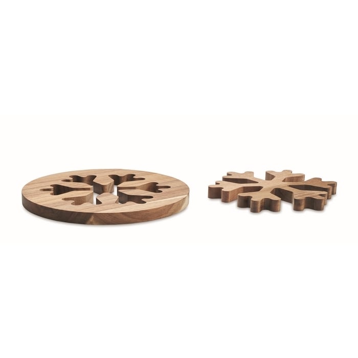 Acacia houten pothouders set sample
